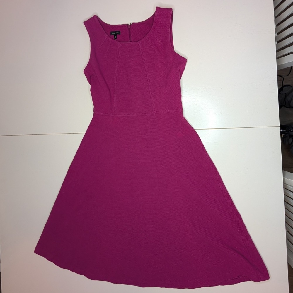 Talbots Women's XS Purple Fit and Flare Knit Dress Sleeveless Casual